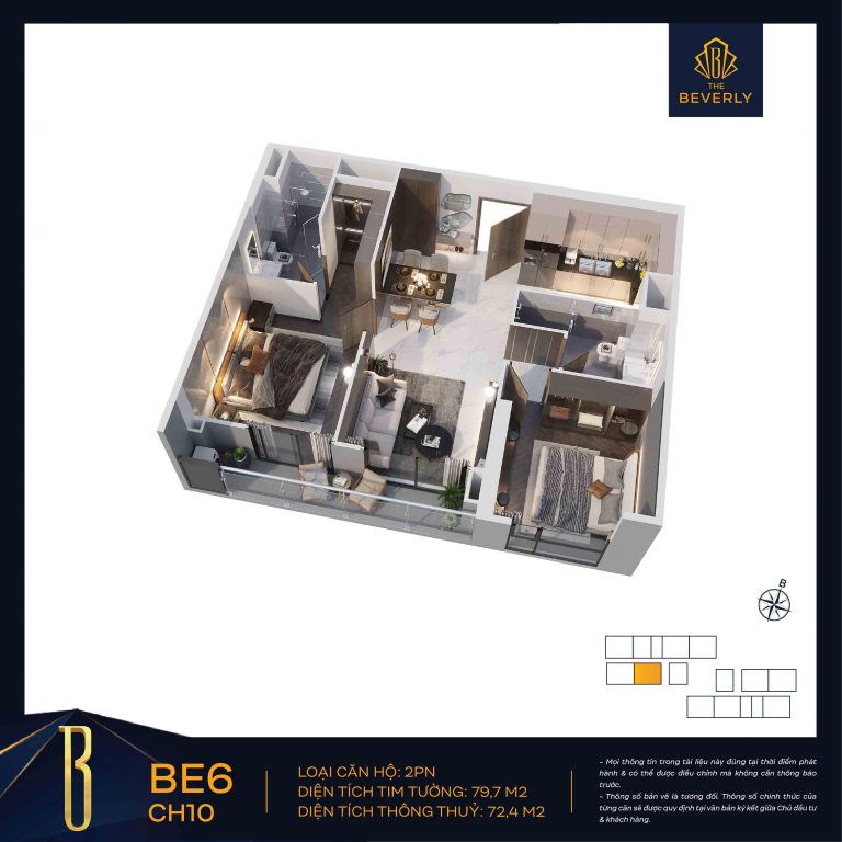 hinh anh chi tiet can ho 2 PN The Beverly Vinhomes Grand Park so 1