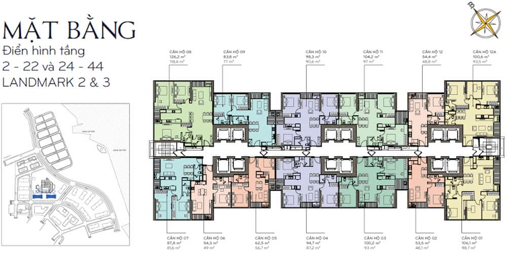 Layout Landmark 2 Vinhomes Central Park điển hình