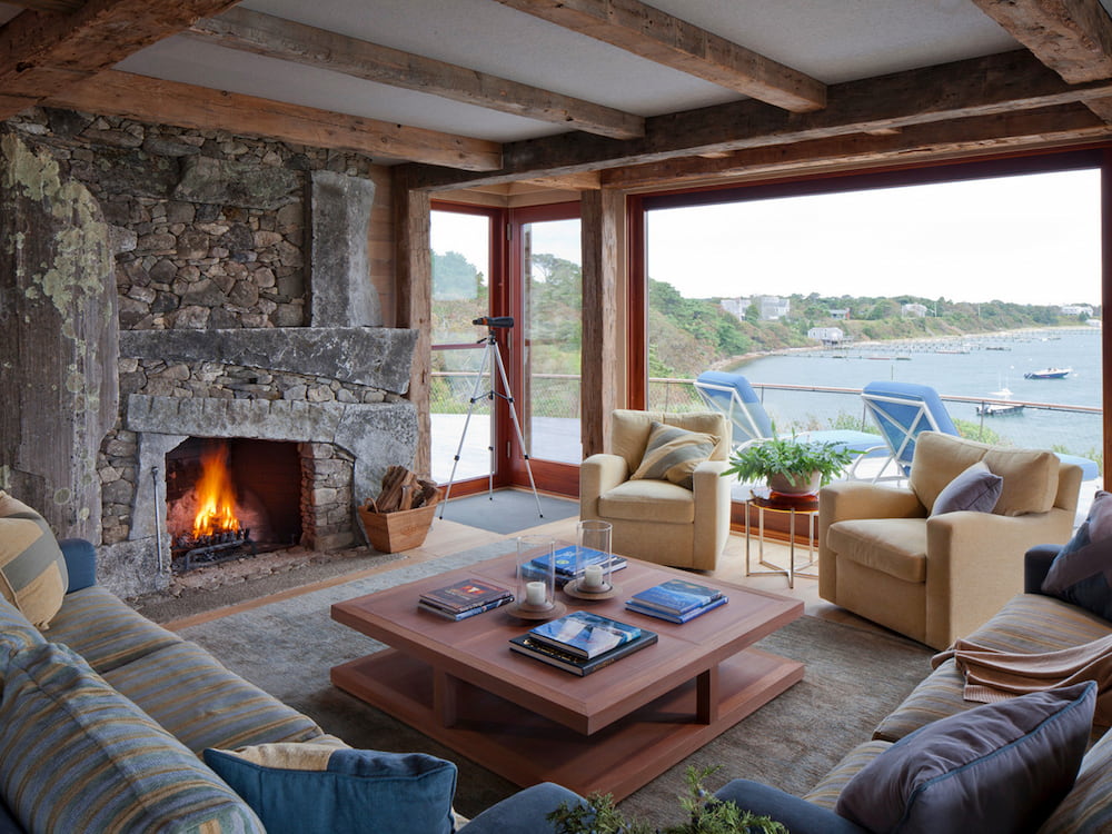 Lò sưởi theo phong cách thiết kế nội thất Rustic