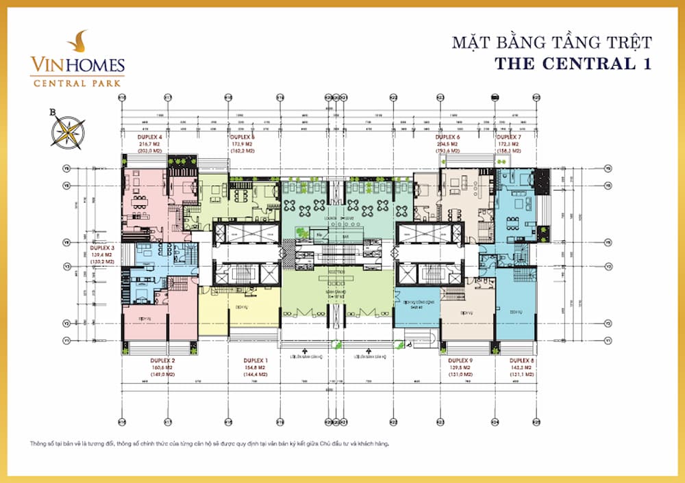 Mặt bằng điển hình Central 1 Vinhomes Central Park