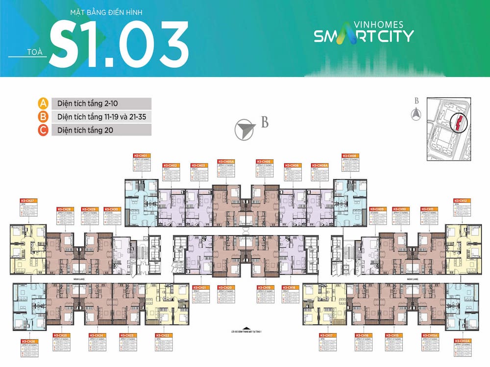 Mặt bằng Sapphire 1 Vinhomes Smart City - tòa S1.03