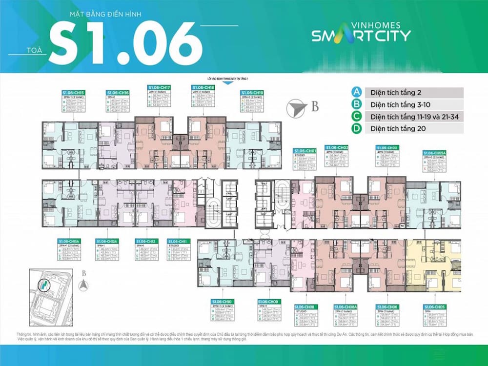 Mặt bằng Sapphire 1 Vinhomes Smart City - tòa S1.06