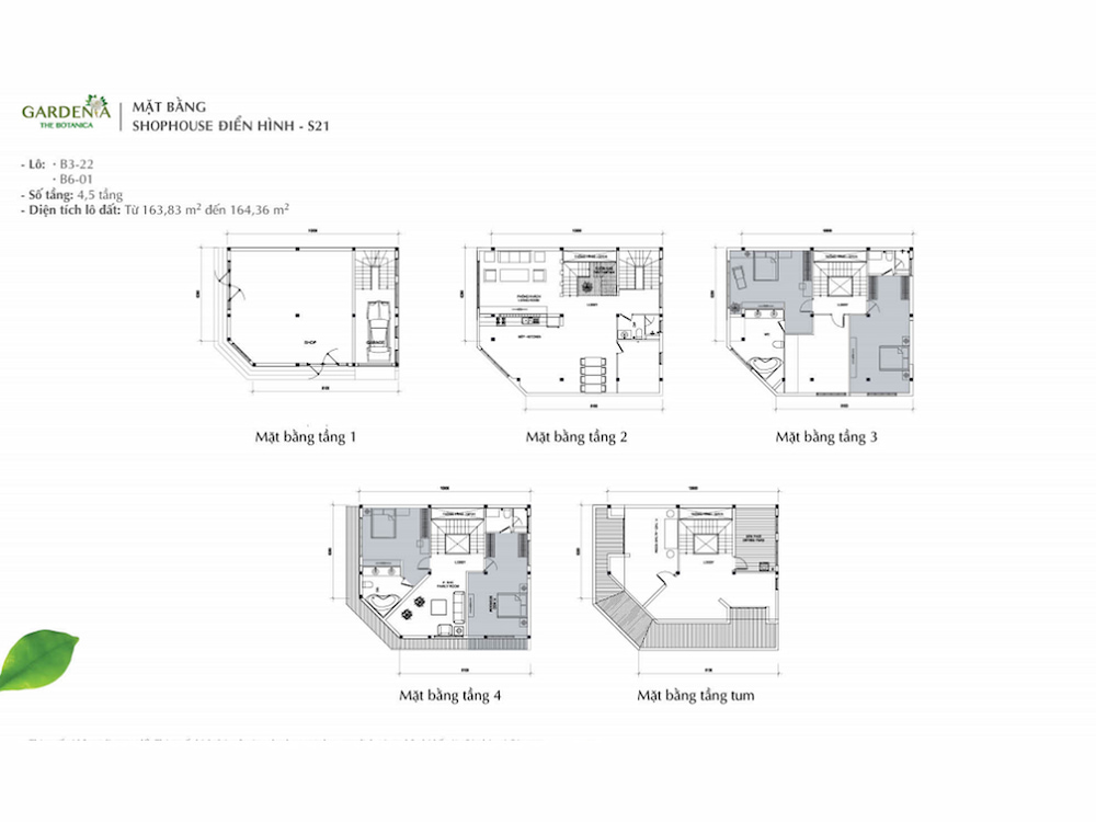 Mặt bằng shophouse Vinhomes Gardenia - S21