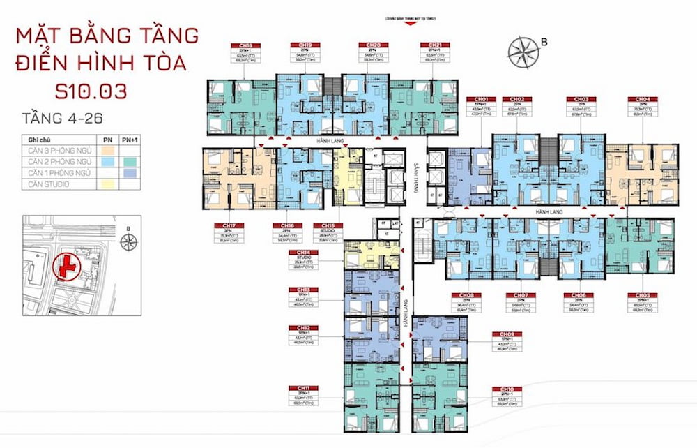 Mặt bằng tầng 4 tòa S10.03 Vinhomes Grand Park