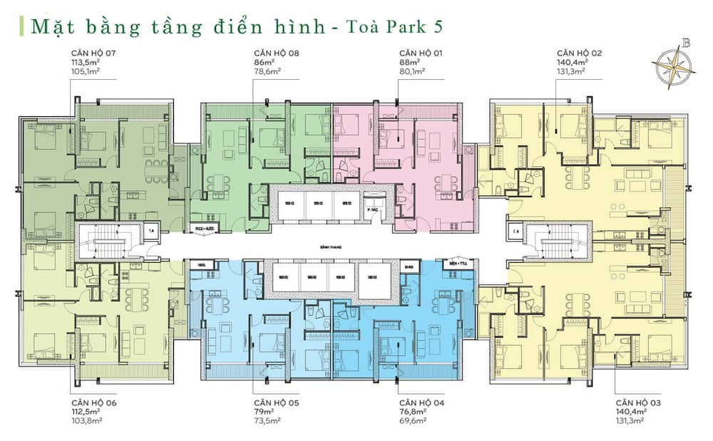 Mặt bằng tầng Park 5 Vinhomes Central Park