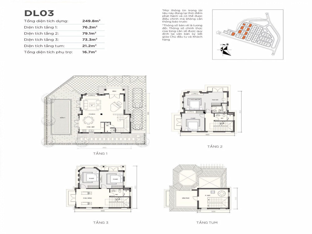 Mặt bằng thiết kế DL02 - Vinhomes Green Villas