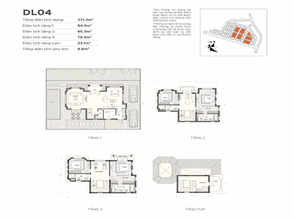 Mặt bằng thiết kế DL04 - Vinhomes Green Villas