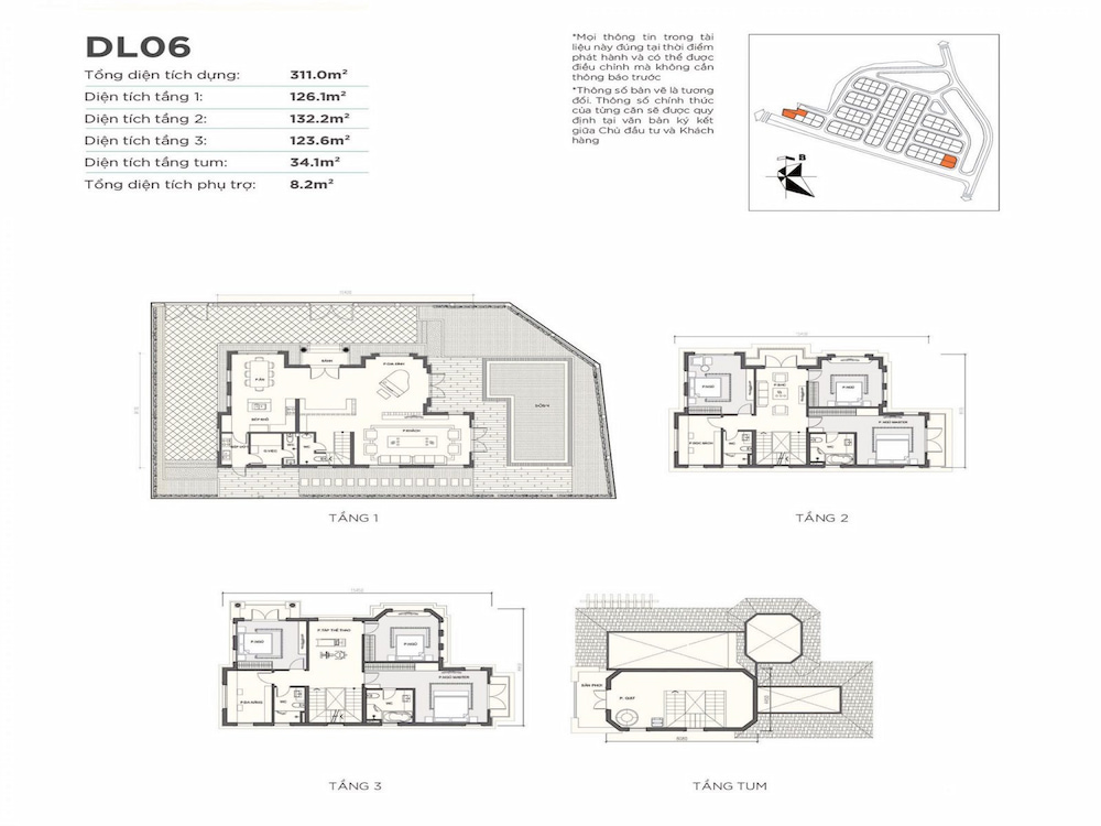 Mặt bằng thiết kế DL06 - Vinhomes Green Villas