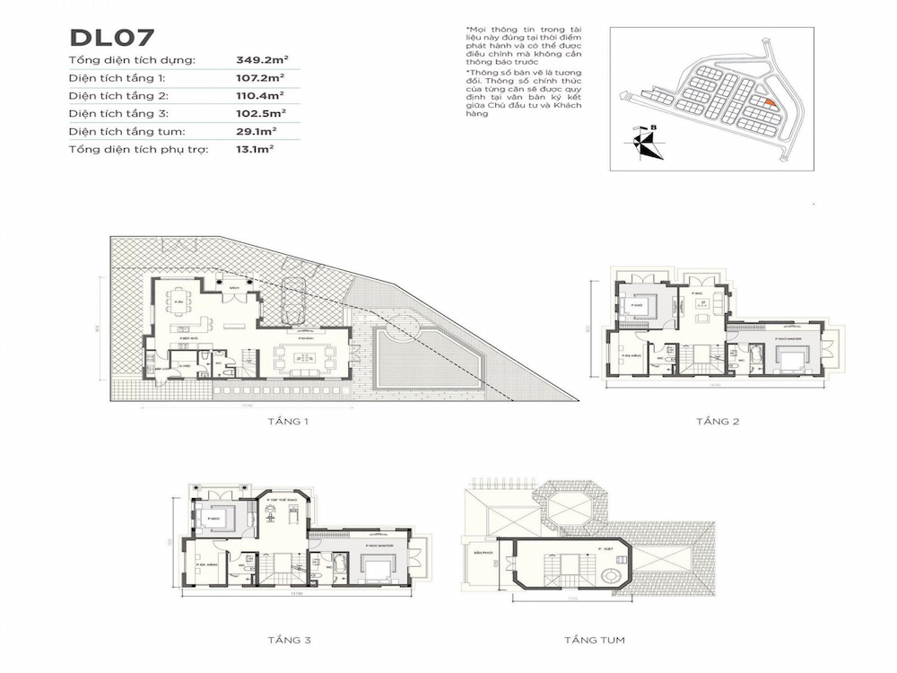 Mặt bằng thiết kế DL7 - Vinhomes Green Villas