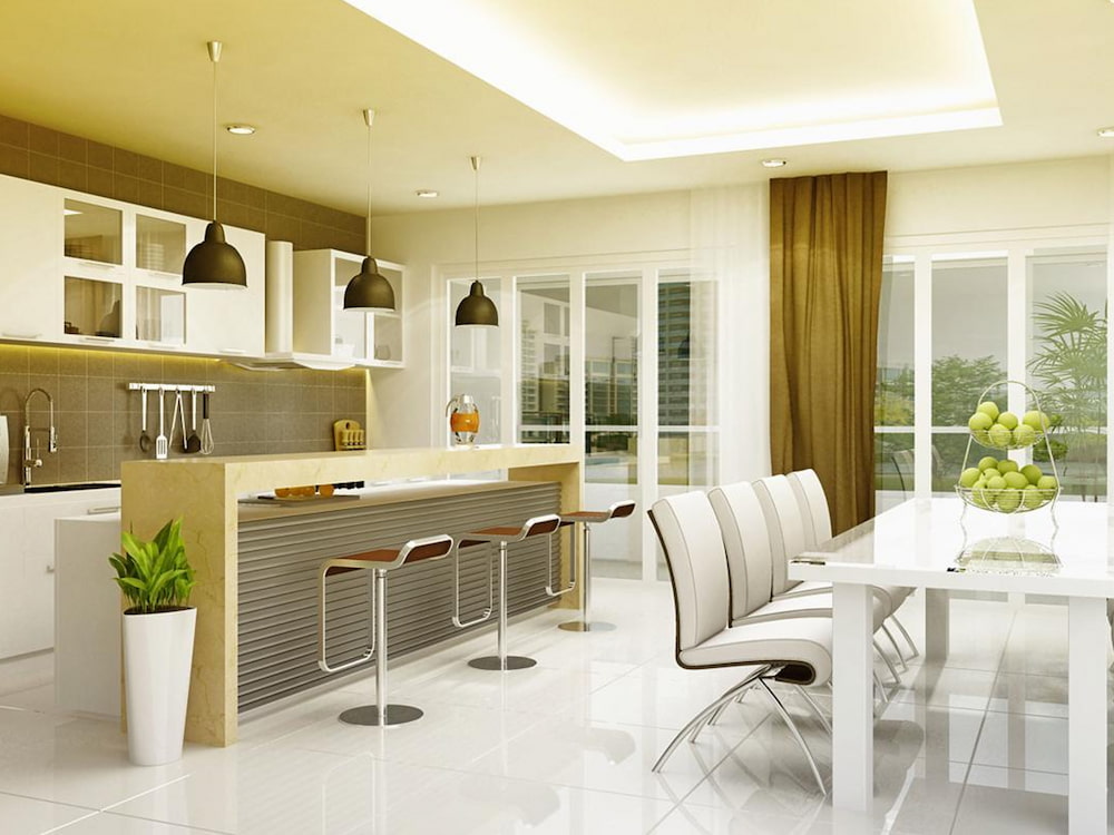 Mẫu phòng bếp đẹp đầy đủ đồ dùng và thiết bị cần thiết