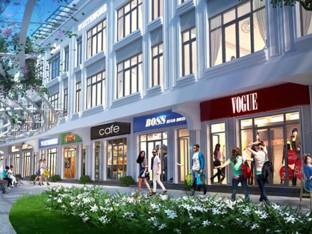 Nhà phố shophouse Vinhomes Star City với vỉa hè rộng thuận lợi cho hoạt động kinh doanh