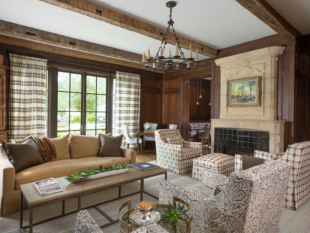 Ốp tường gỗ ghép theo phong cách thiết kế nội thất Rustic