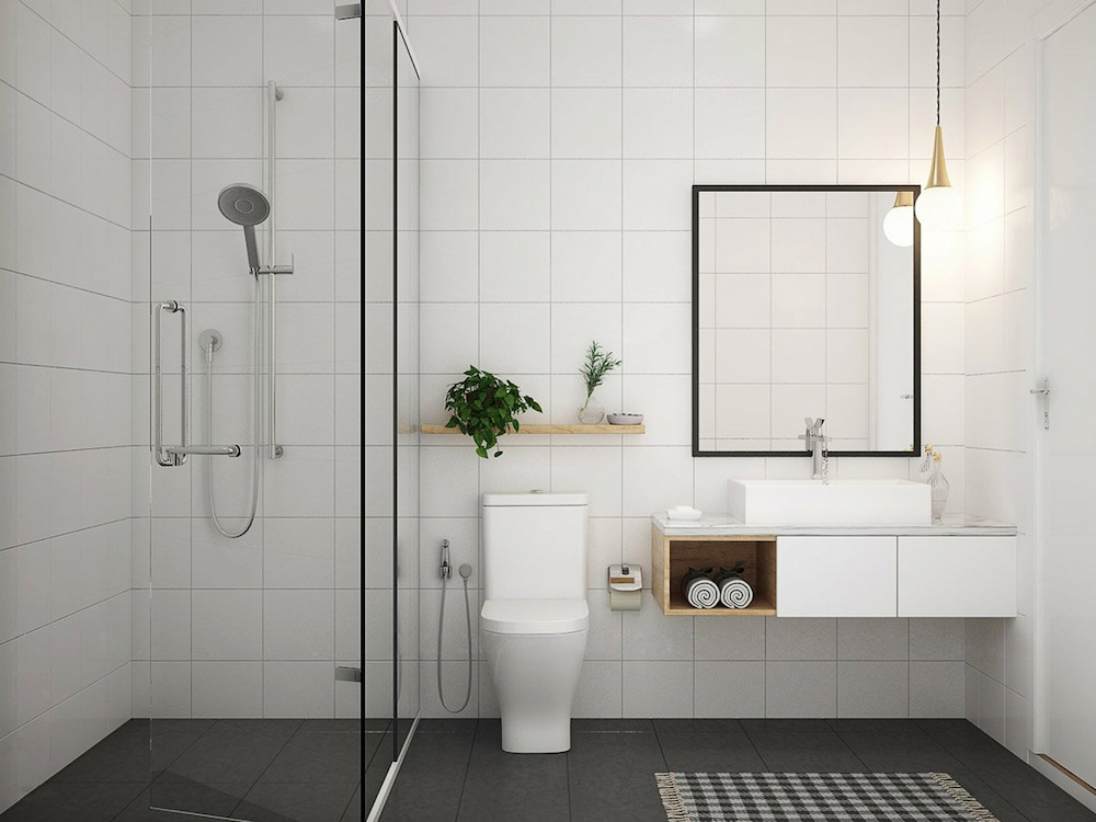 Phòng tắm theo phong cách thiết kế nội thất minimalism