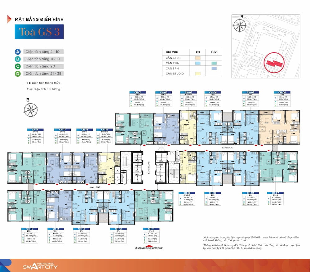 Quy hoạch mặt bằng tòa GS3 The Miami 