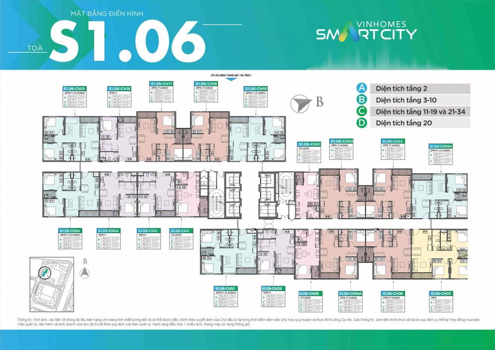 Sơ đồ mặt bằng S1.06 Vinhomes Smart City