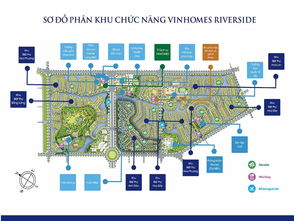 Sơ đồ phân khu chức năng Vinhomes Riverside