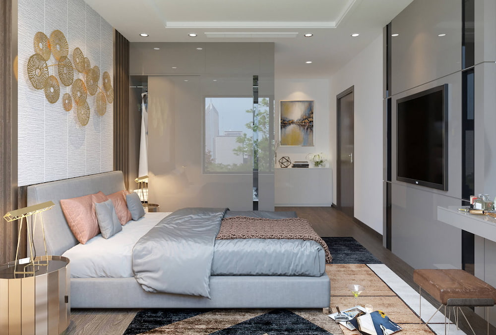 Thiết kế nội thất phòng ngủ căn hộ Vinhomes