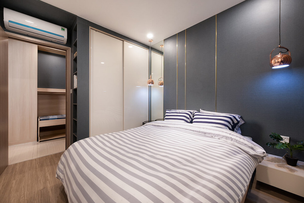 Thiết kế nội thất phòng ngủ trẻ trung, ấm cúng trong căn hộ Vinhomes