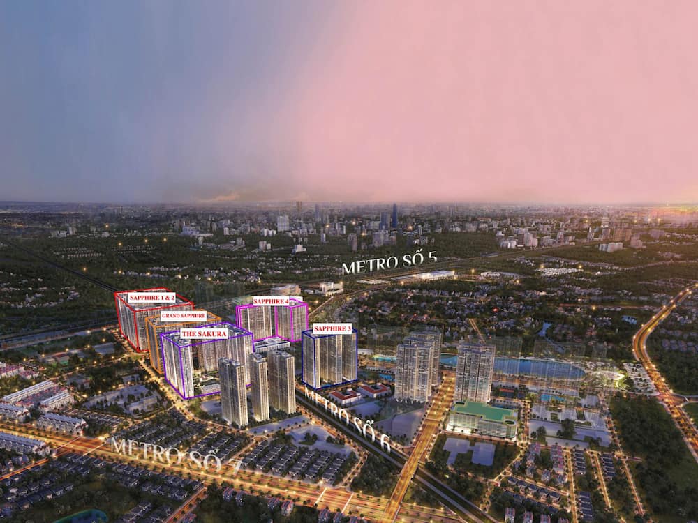 Tòa SA3 The Sakura nằm trong đại đô thị Vinhomes Smart City phía Tây thủ đô