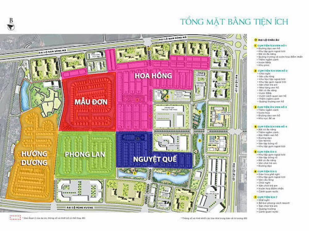 Vị trí phân khu Mẫu Đơn trên tổng mặt bằng khu đô thị Vinhomes Star City