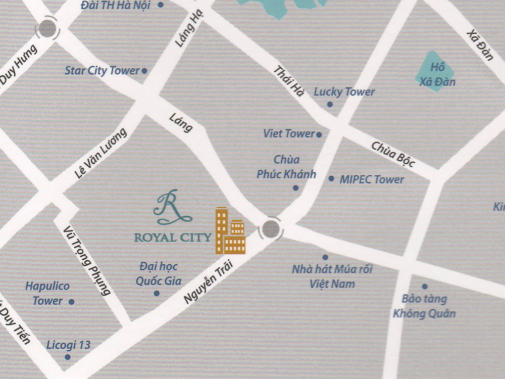 Vị trí tòa R1 Royal và Royal City trên bản đồ