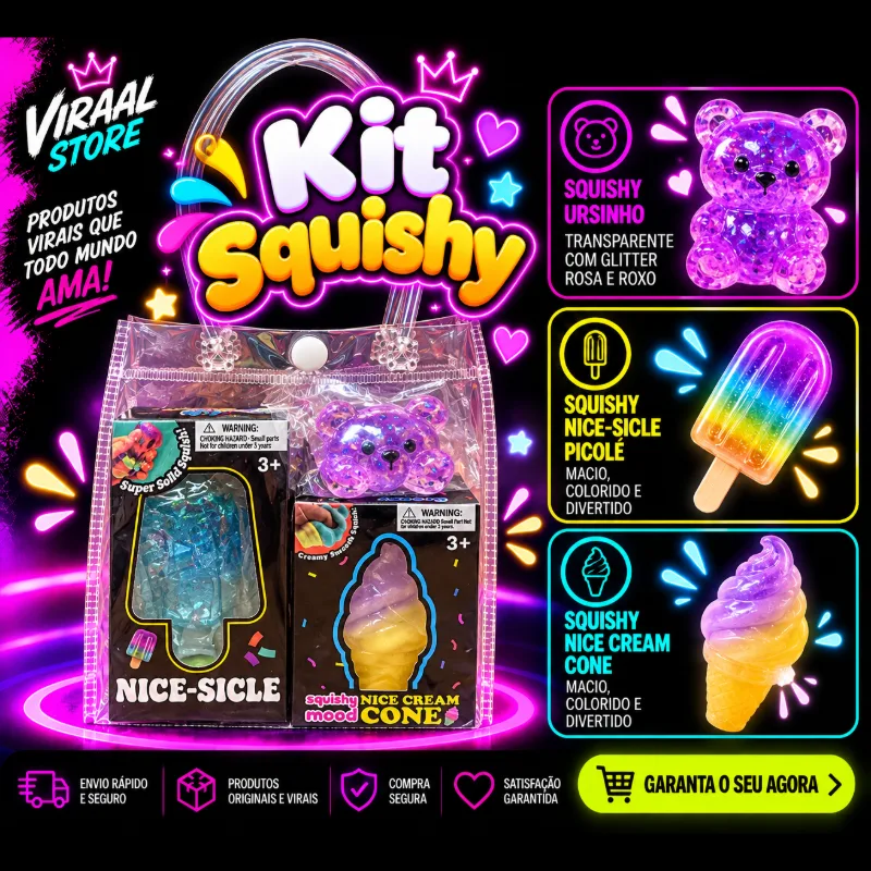 Sacola Viraal Squishy Nice Cream (3 pçs)