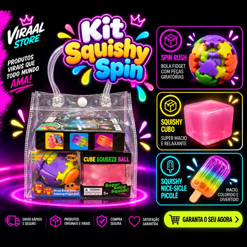 Sacola Viraal Squishy Spin Rush (3 pçs)