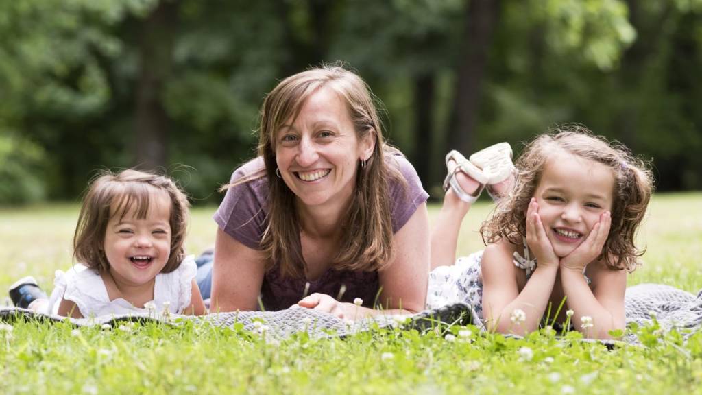 Katie Tracy Kishore and her daughters