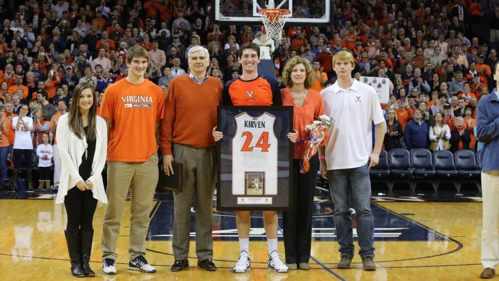 Caid Kirven and family on Senior Night 2016