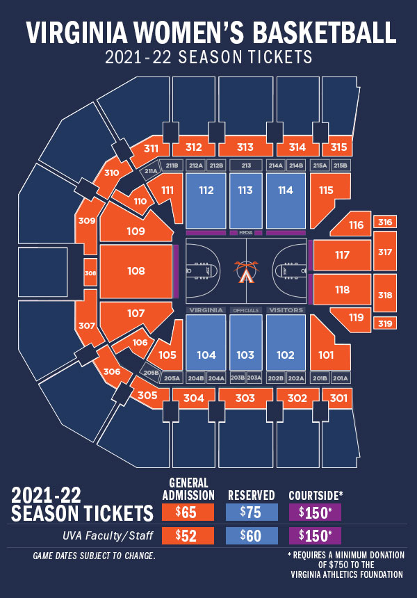 2021-22 Women's Basketball - JPJ Seating Diagram