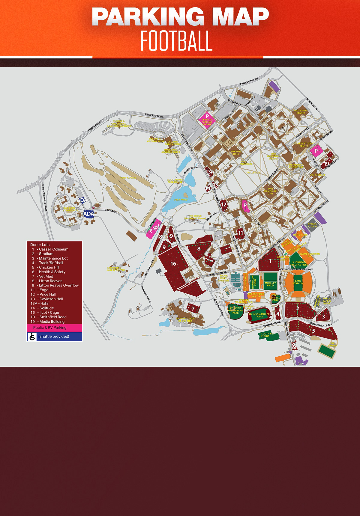 2024 Football Parking Map