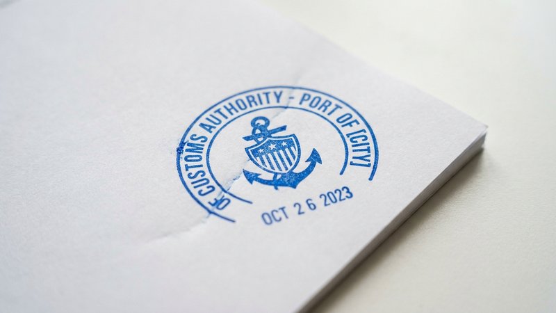 The smallest mark carries the weight of global commerce. Without this seal, cargo stays put.