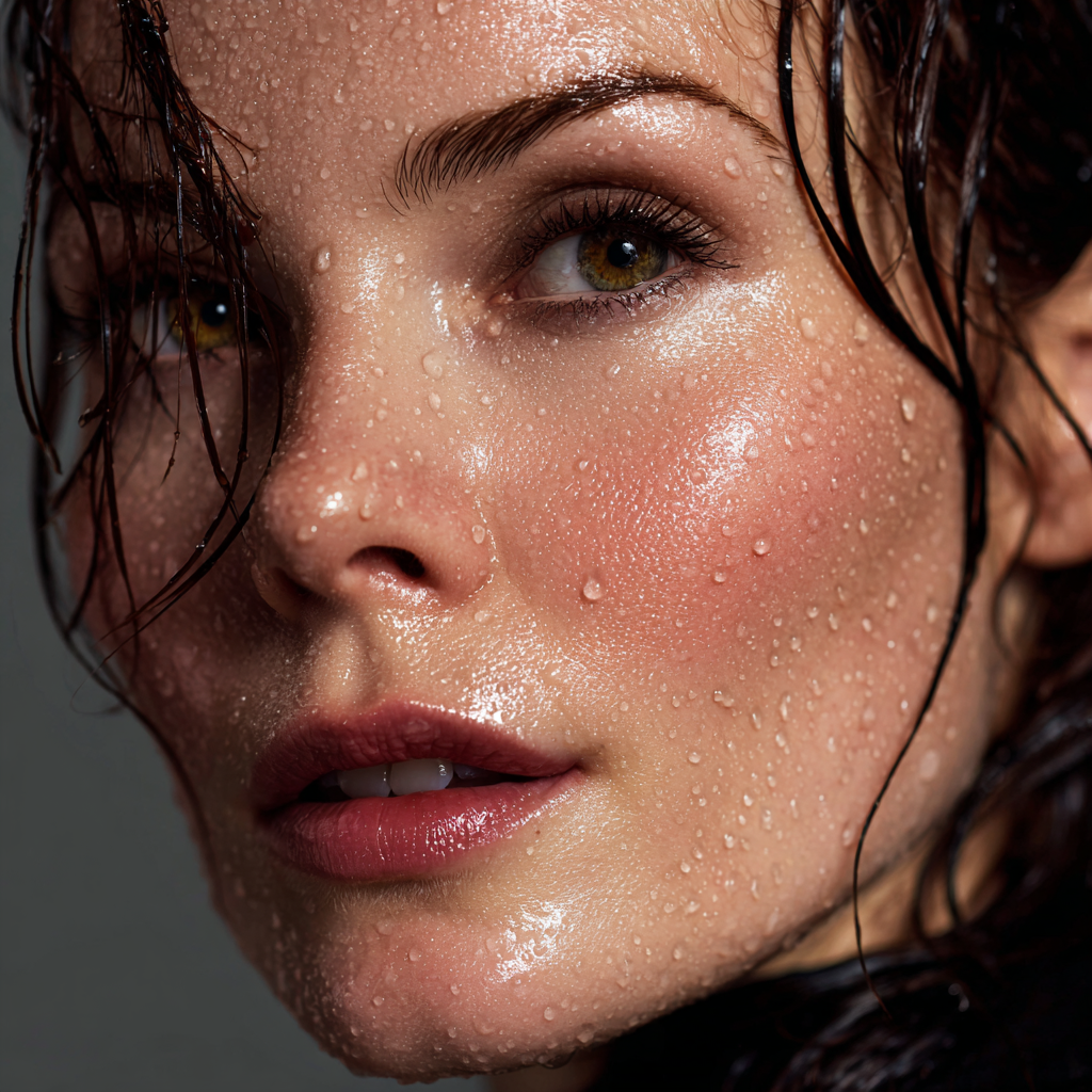 wet-look skin