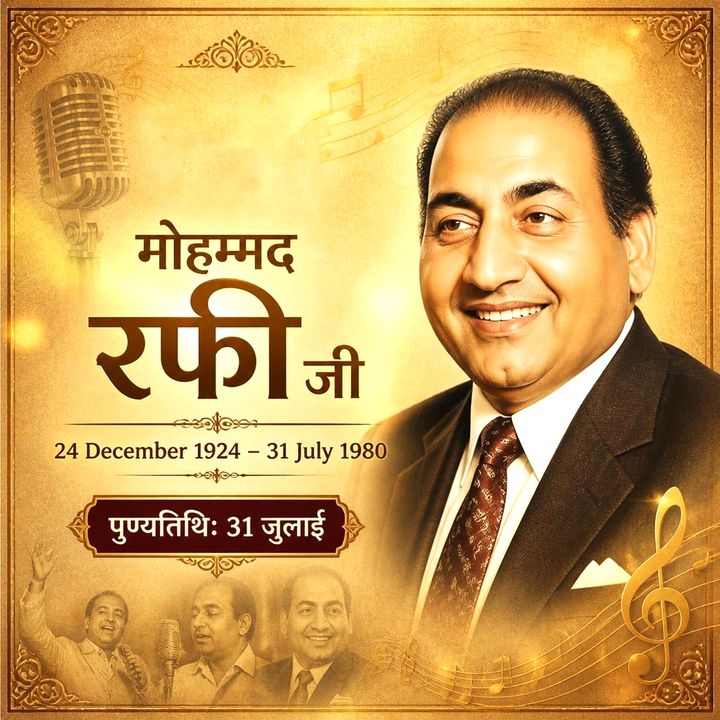 Mohammad Rafi Punyatithi 4 poster design