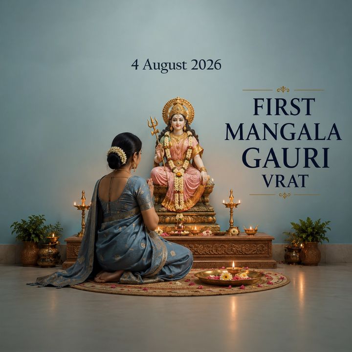 First Mangala Gauri Vrat 5 poster design