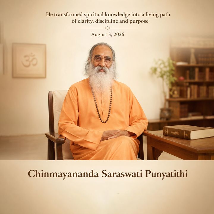 Chinmyanand Saraswati Punyatithi 3 poster design