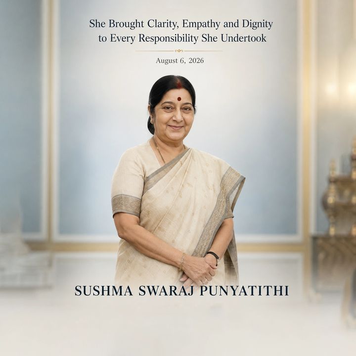 Sushma Swaraj Punyatithi 4 poster design