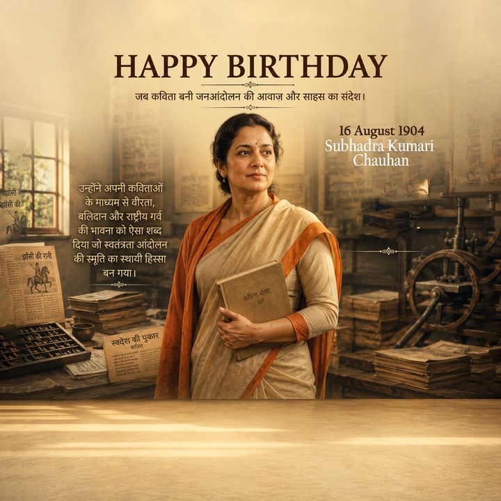 Subhadra Kumari Chauhan 1 poster design