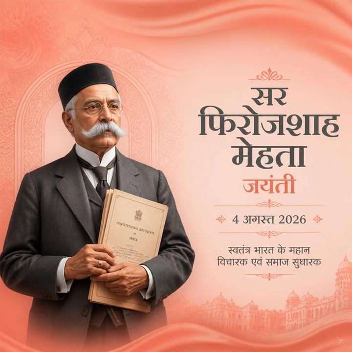 Sir Pheroze Shah Mehta Jayanti 3 poster design