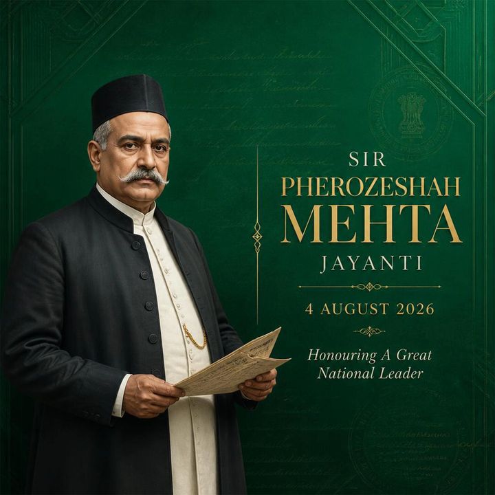 Sir Pheroze Shah Mehta Jayanti 5 poster design