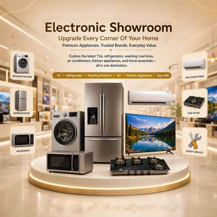 Electronics Showroom (tv/fridge/wm/ac) 1 poster design