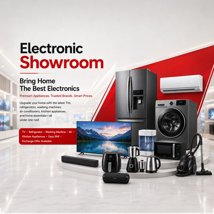 Electronics Showroom (tv/fridge/wm/ac) 5 poster design