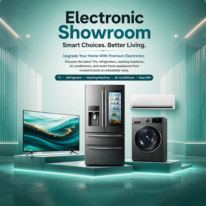 Electronics Showroom (tv/fridge/wm/ac) 9 poster design