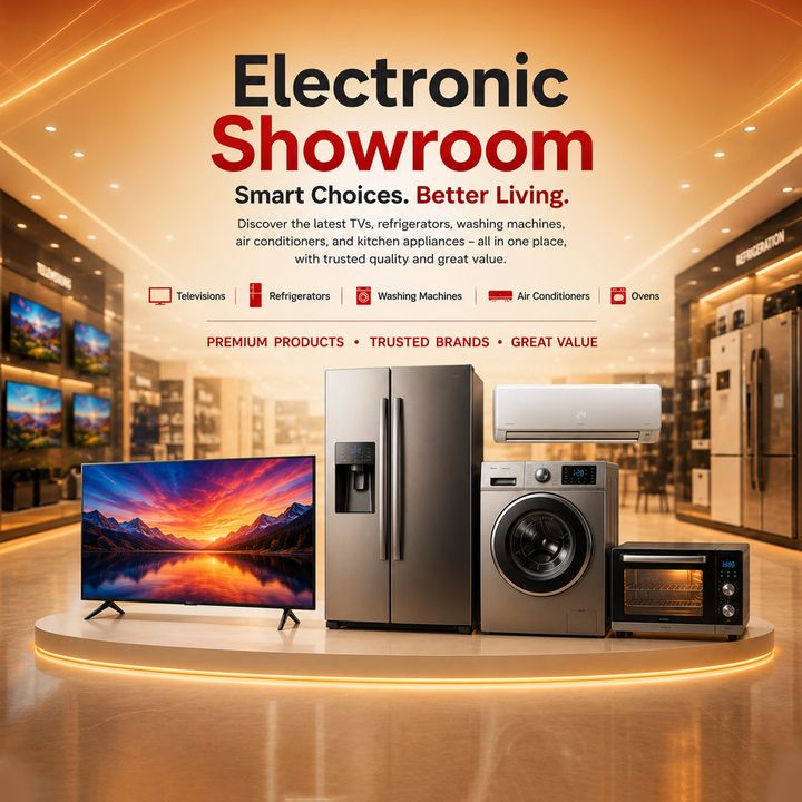 Electronics Showroom (tv/fridge/wm/ac) 10 poster design