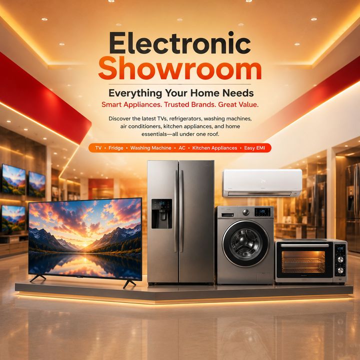 Electronics Showroom (tv/fridge/wm/ac) 11 poster design