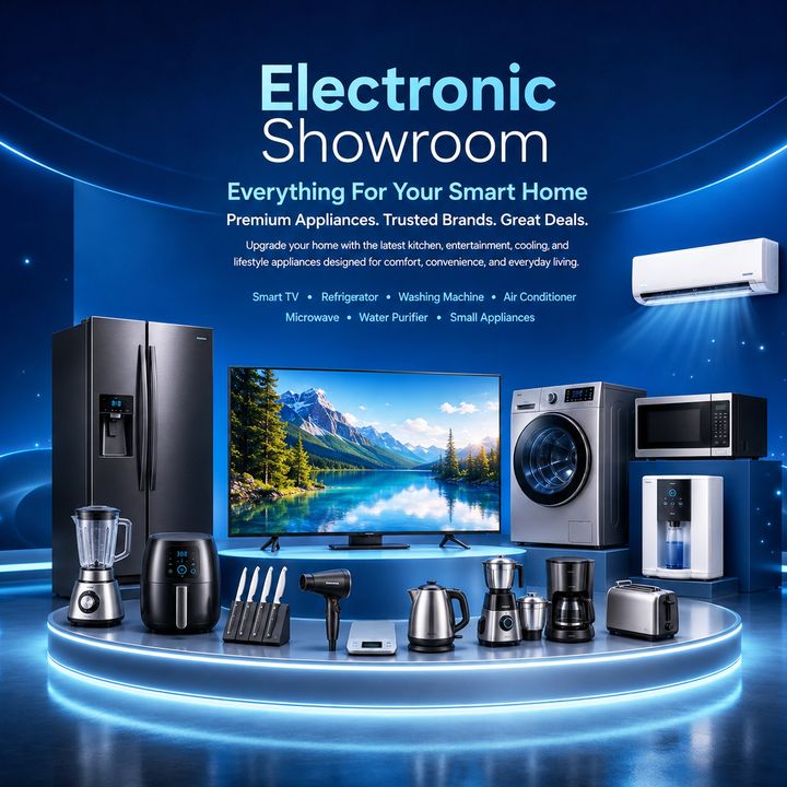 Electronics Showroom (tv/fridge/wm/ac) 12 poster design