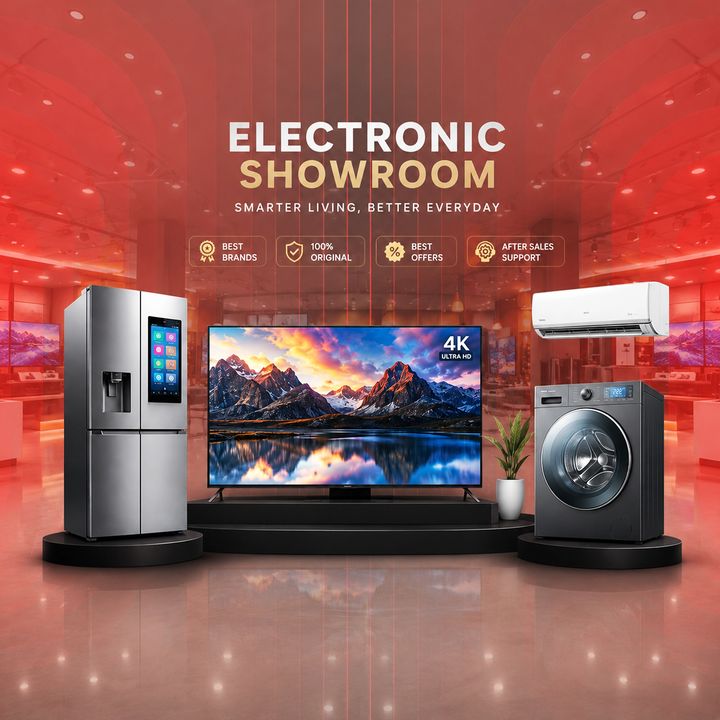 Electronics Showroom (tv/fridge/wm/ac) 14 poster design