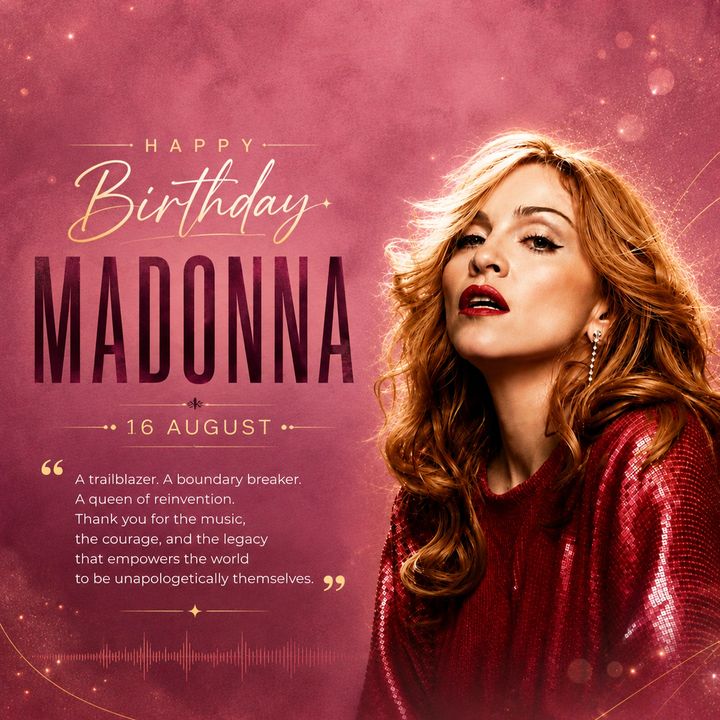 Madonna Birthday 1 poster design