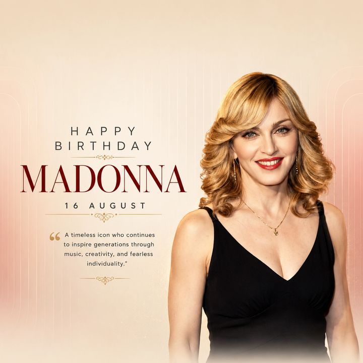 Madonna Birthday 5 poster design