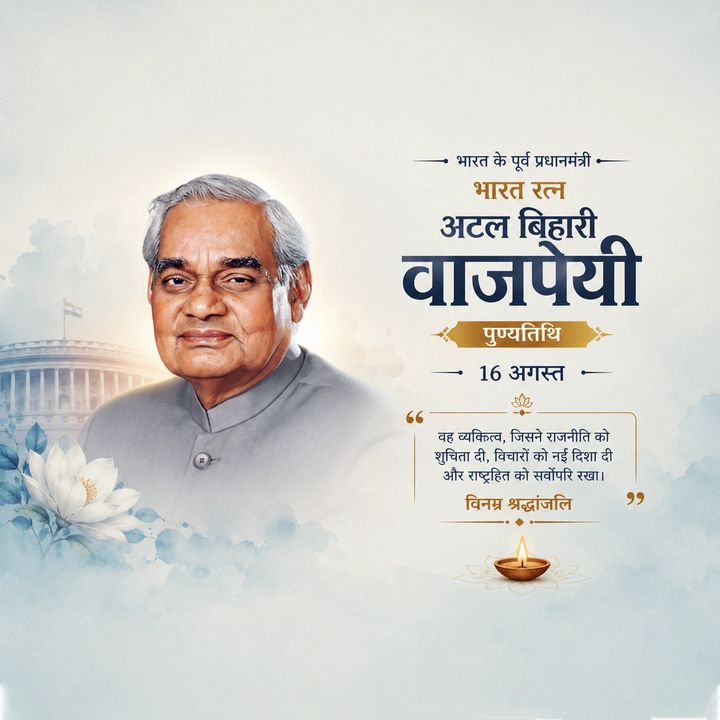 Atal Bihari Vajpayee Punyatithi 4 poster design